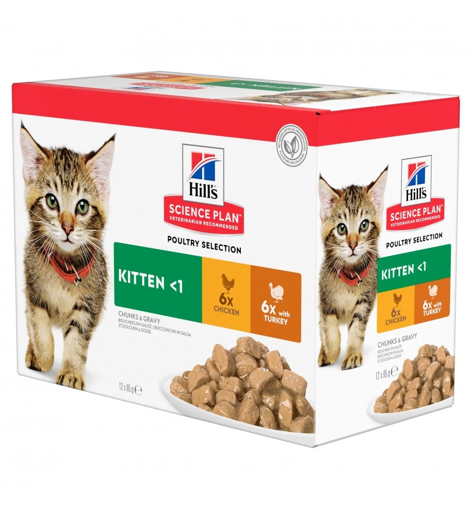 Hill's Science Plan Kitten Maaltijdzakjes Kip & Kalkoen - 4 X 12 X 85 Gram 3 Hill's Science Plan Kitten Maaltijdzakjes Kip & Kalkoen - 4 X 12 X 85 Gram