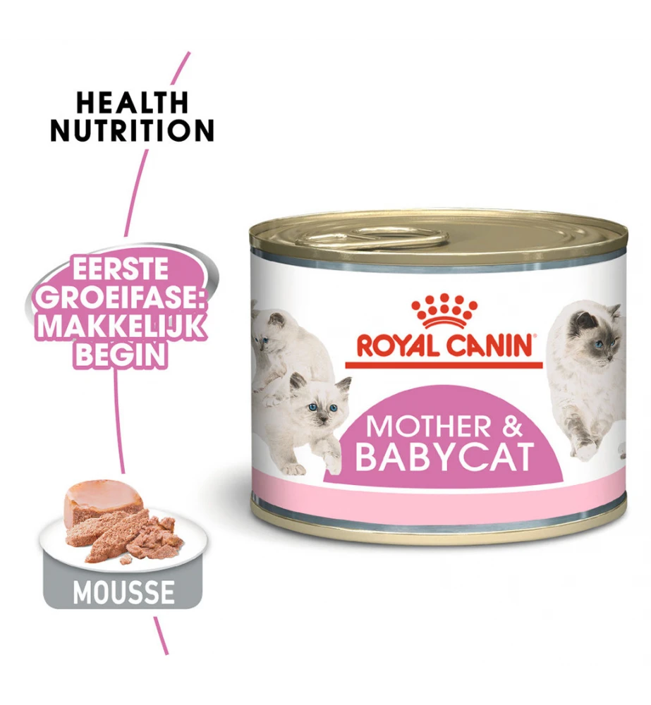 Royal Canin Mother & Babycat Mousse - 12 X 195 Gram 4 Royal Canin Mother & Babycat Mousse - 12 X 195 Gram - Afbeelding 2